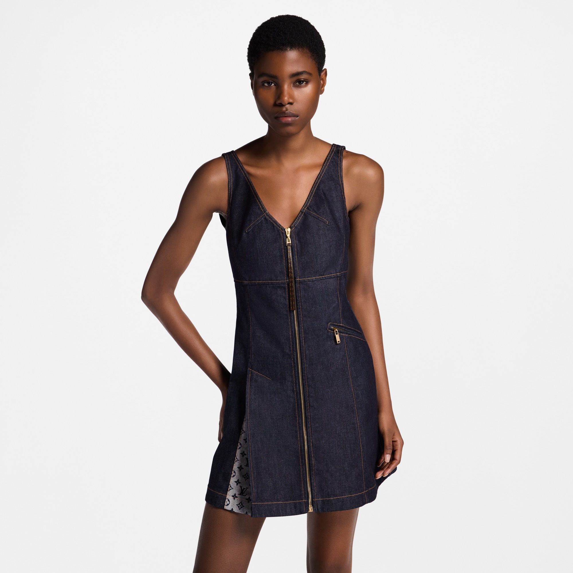 Women - Denim Mini Dress  Women Ready-to-Wear Dresses | LOUIS VUITTON (Product zoom)