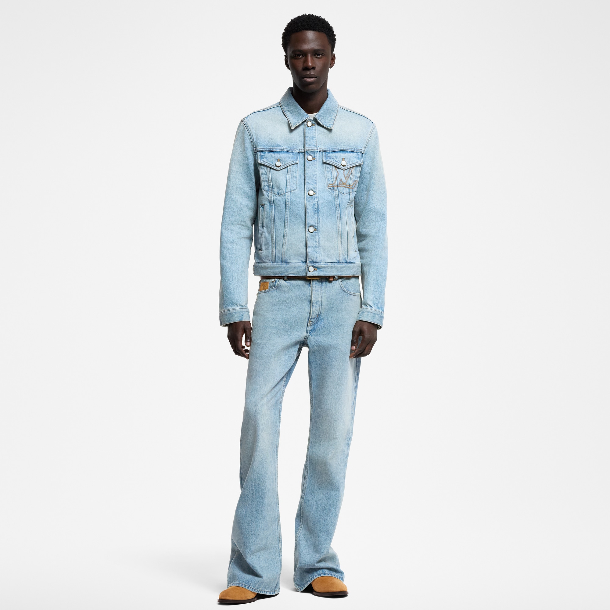 Men - Denim Trucker Jacket  Men Ready-to-Wear All Ready-to-Wear | LOUIS VUITTON (Product zoom)