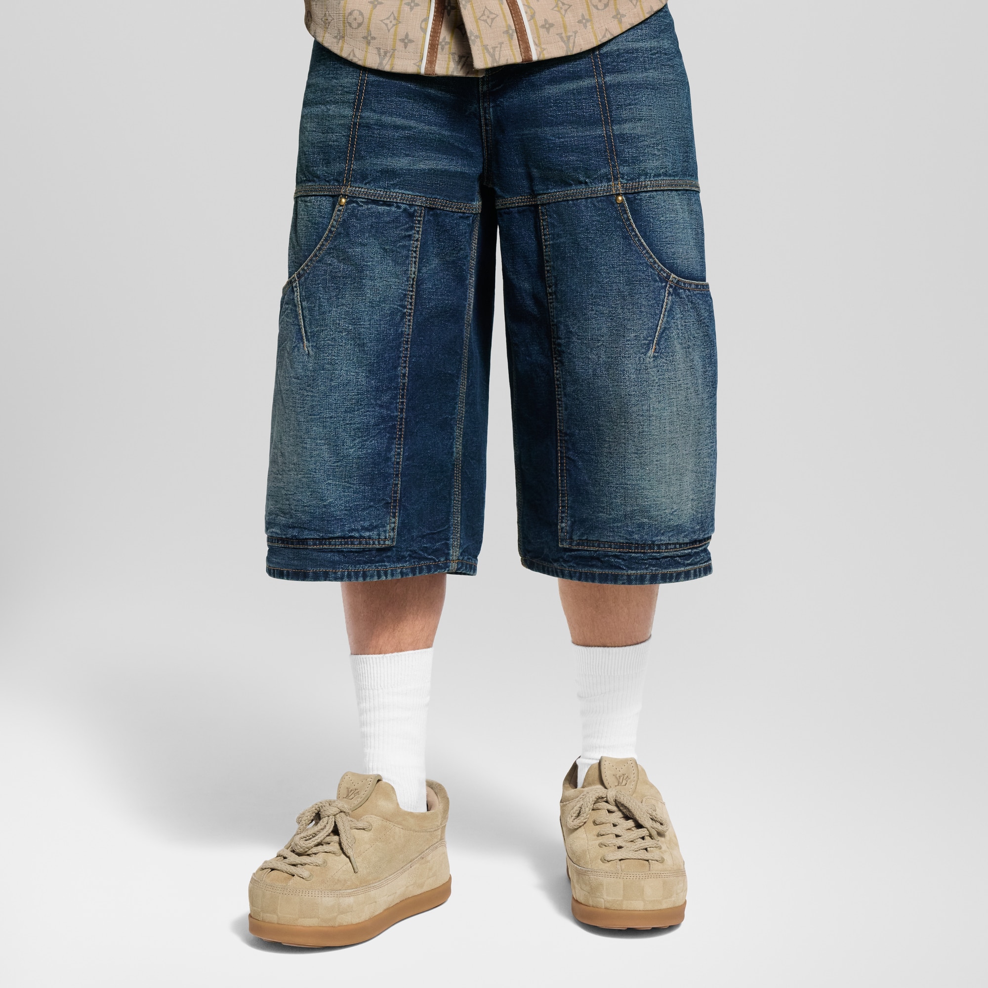 Men - Denim Workwear Shorts  Men Ready-to-Wear Denim Collection | LOUIS VUITTON (Product zoom)