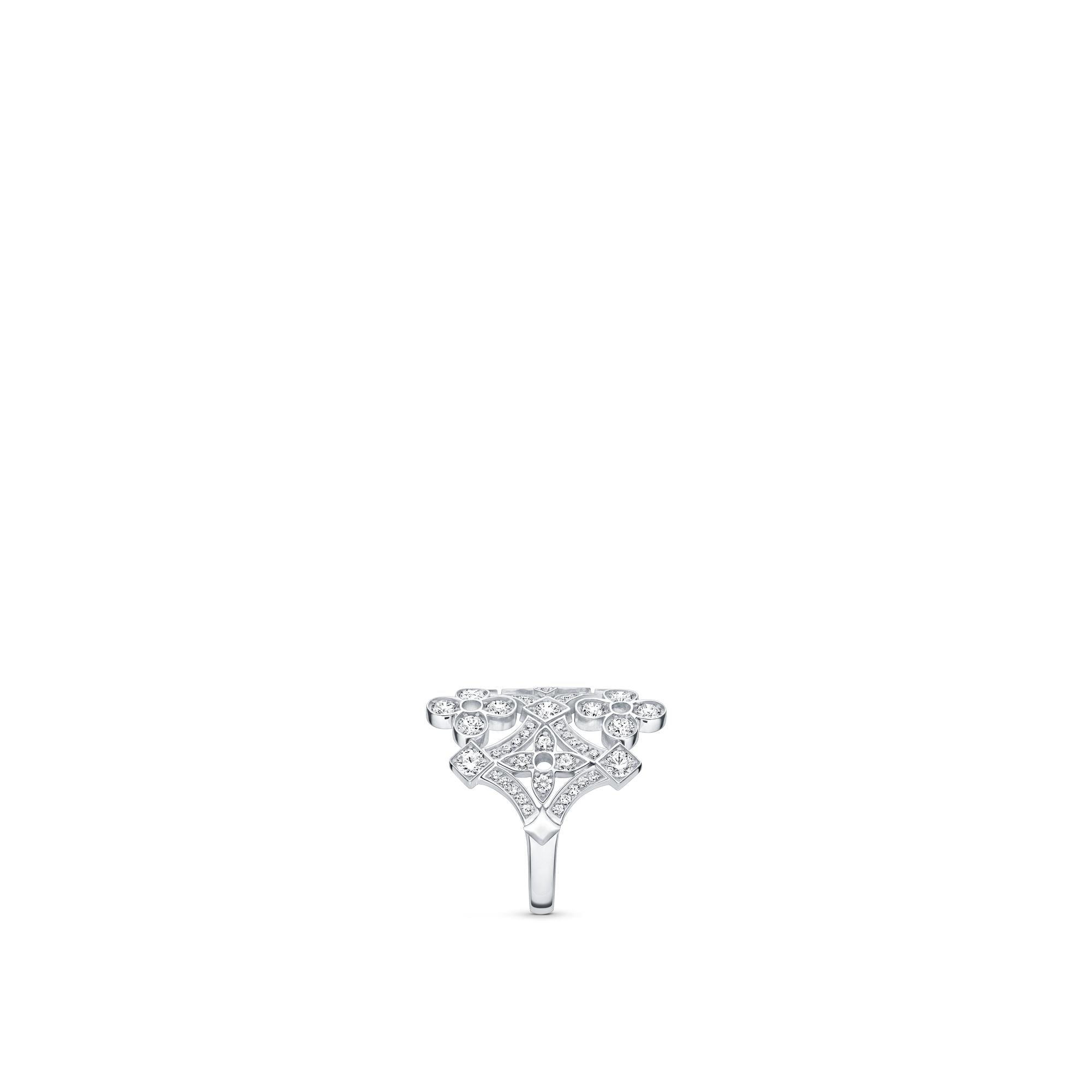 Jewellery - Dentelle Large Ring, White Gold And Diamonds  Jewellery Categories All Fine Jewellery | LOUIS VUITTON (Product zoom)