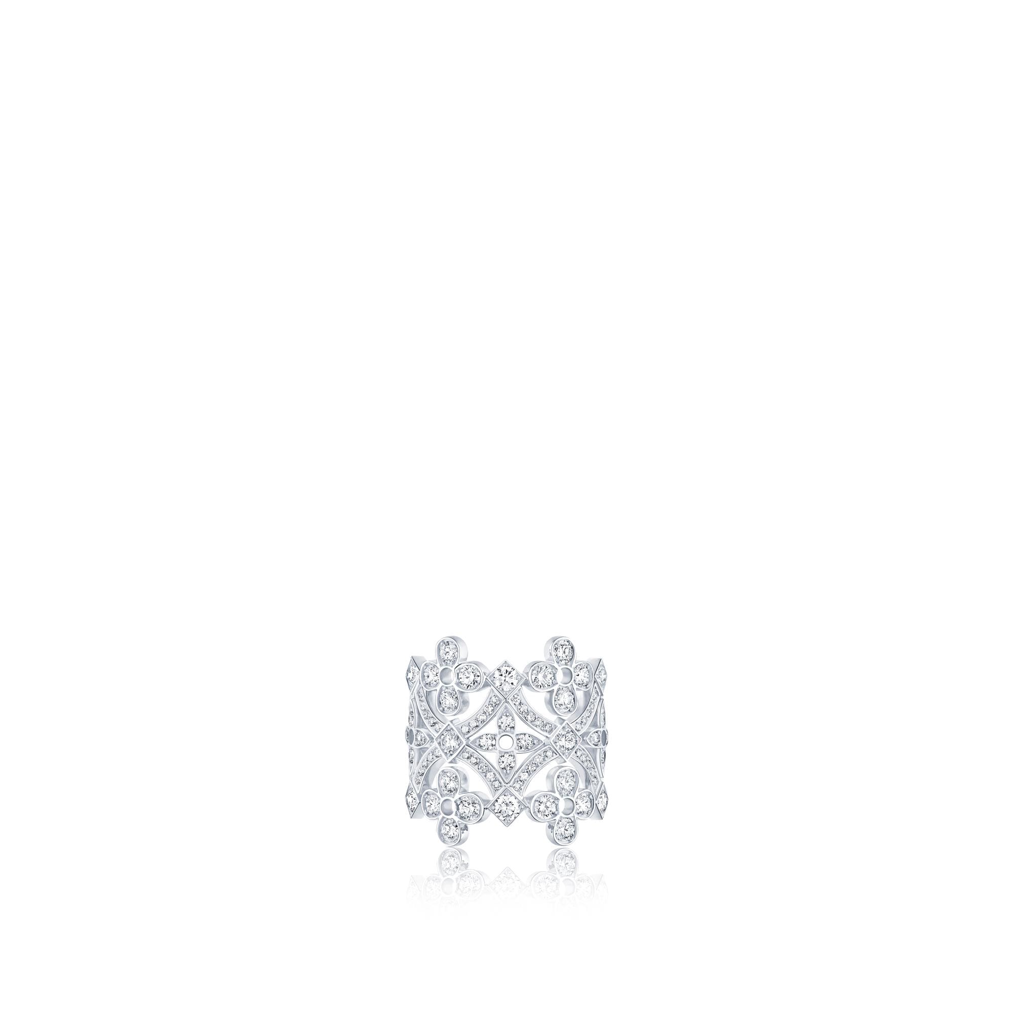 Jewellery - Dentelle Large Ring, White Gold And Diamonds  Jewellery Categories All Fine Jewellery | LOUIS VUITTON (Product zoom)
