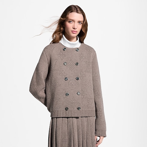 Women - Double-Breasted Mahina Knit Cardigan Women New In Women } | LOUIS VUITTON (Product zoom)