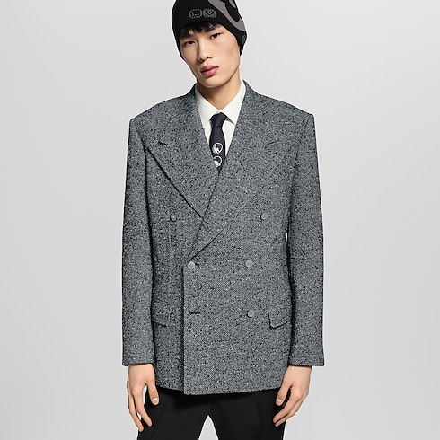 Men - Double-Breasted Tweed Jacket Men Ready-to-Wear Blazers and Jackets | LOUIS VUITTON (Product zoom)