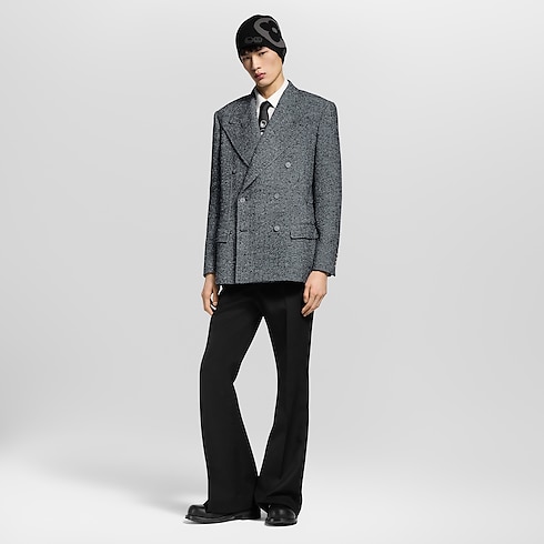 Men - Double-Breasted Tweed Jacket Men Ready-to-Wear Blazers and Jackets | LOUIS VUITTON (Product zoom)