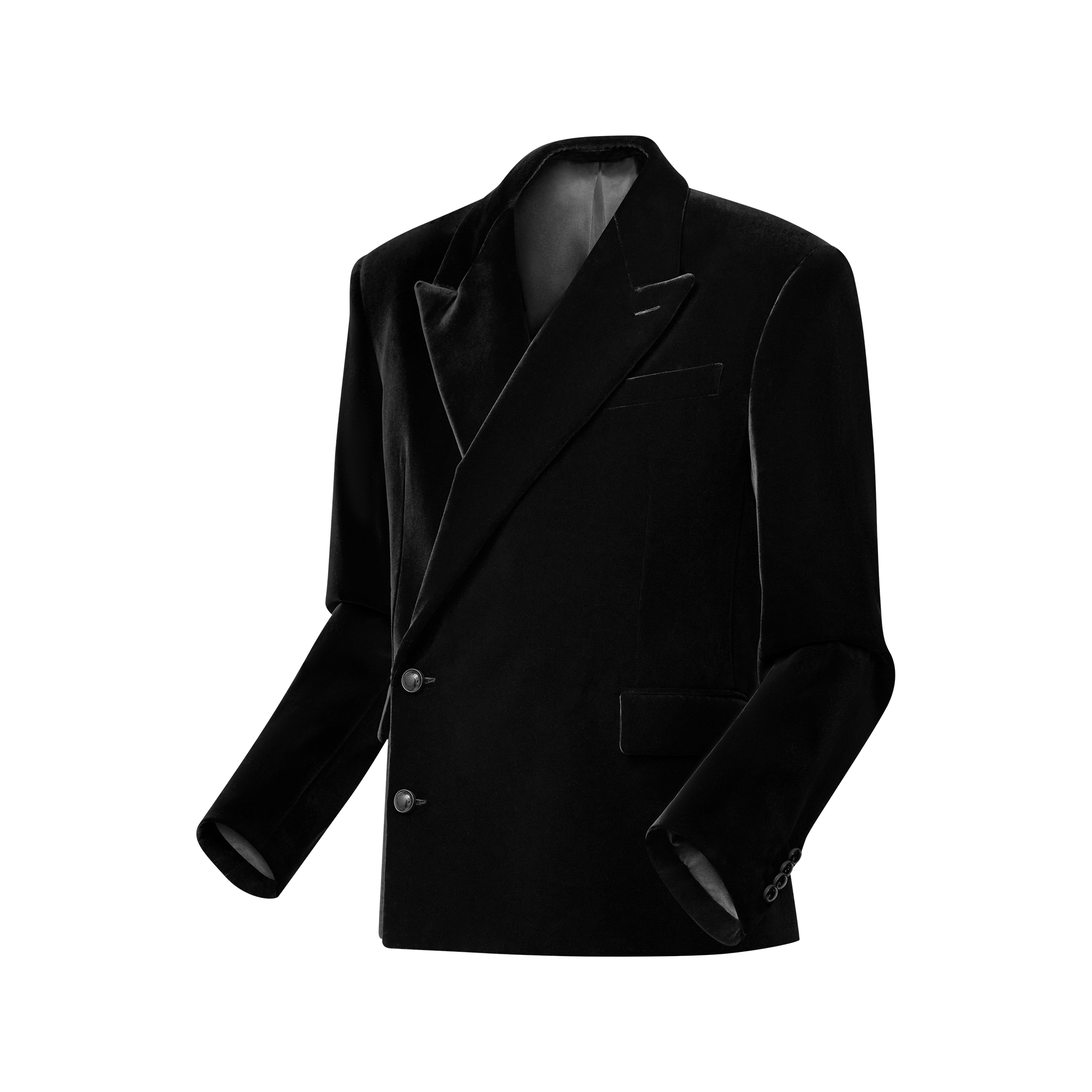 Men - Double-Breasted Velvet Jacket  Men Ready-to-Wear Blazers and Jackets | LOUIS VUITTON (Product zoom)