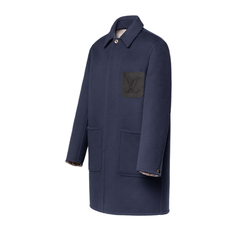 Double Face Car Coat with LV Leather Pocket side view