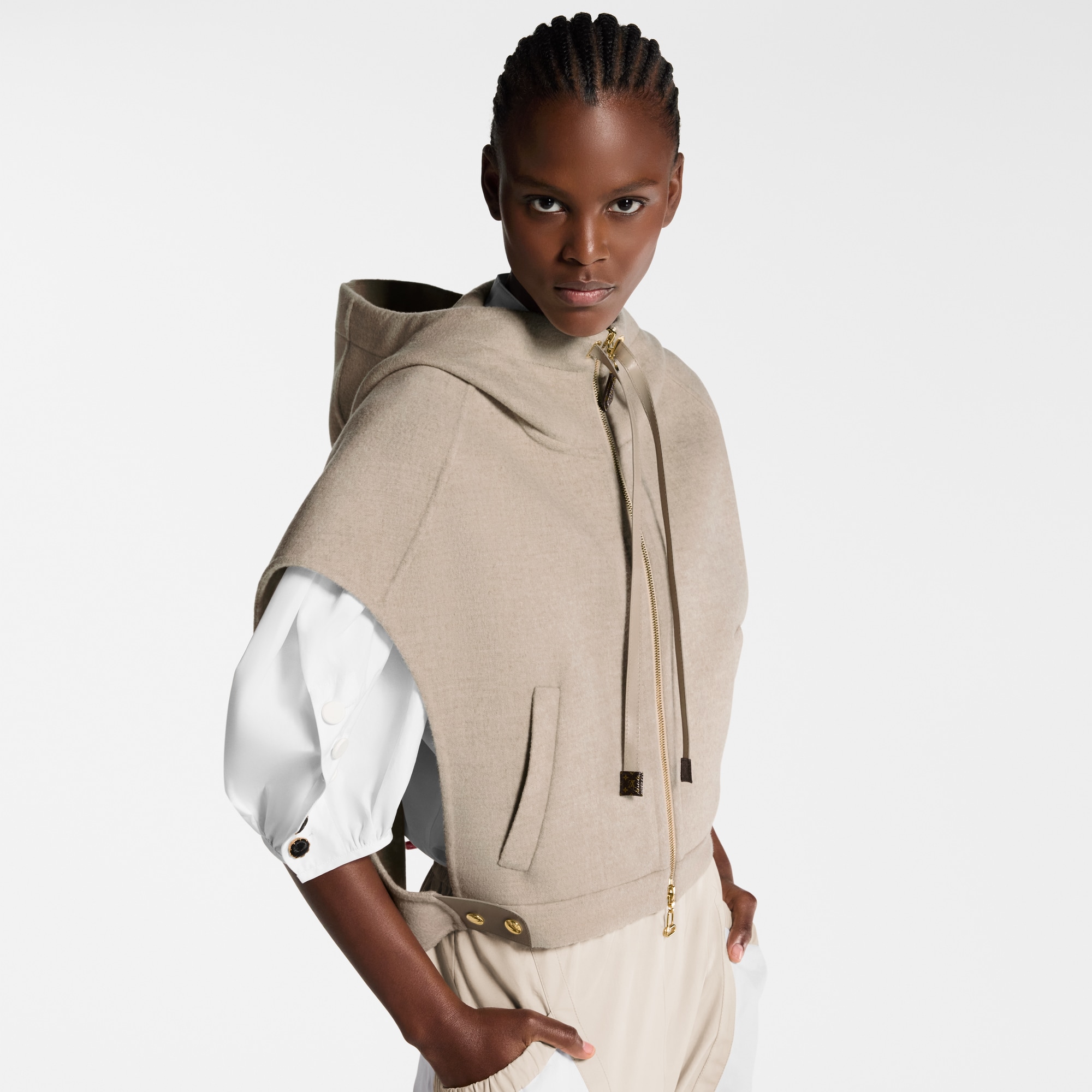 Women - Double Face Open-Arm Jacket  Women Ready-to-Wear Coats and Jackets | LOUIS VUITTON (Product zoom)