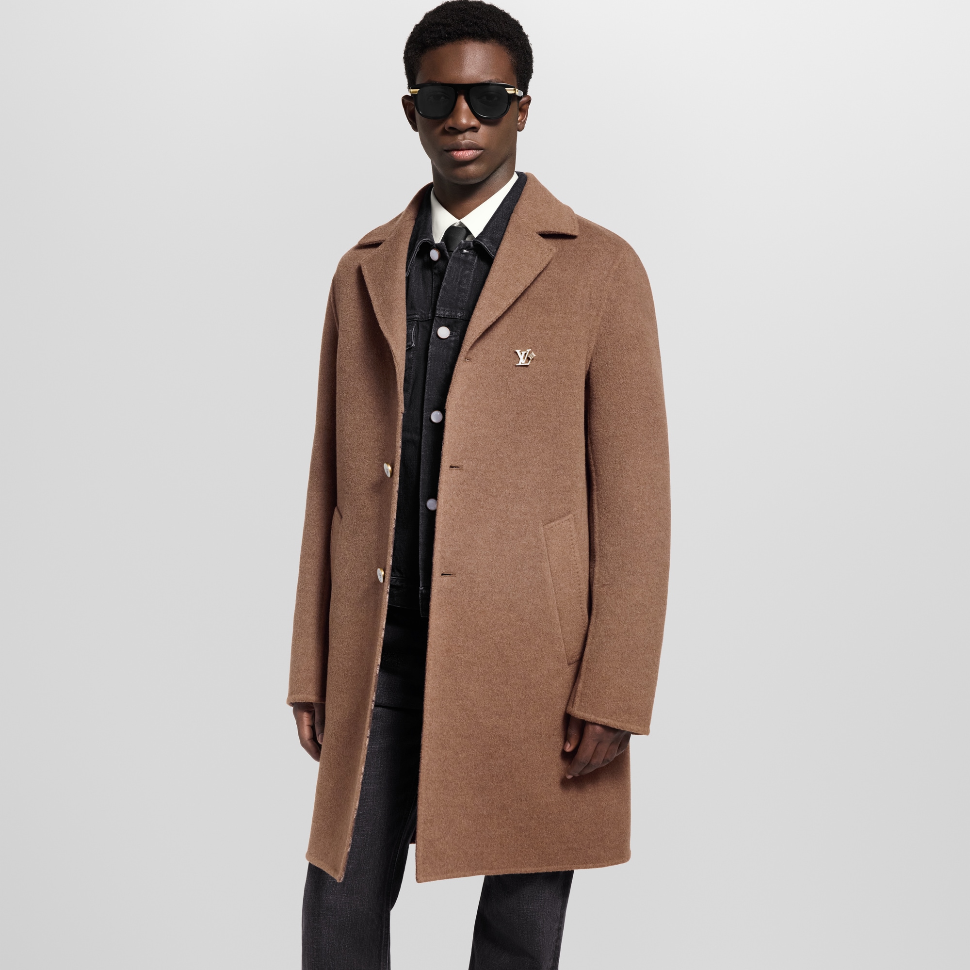 Men - Double Face Relaxed Coat  Men Ready-to-Wear Outerwear and Coats | LOUIS VUITTON (Product zoom)