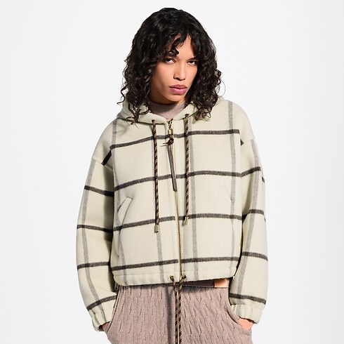 Women - Double Face Tartan Zip-Up Jacket Women Ready-to-Wear Coats and Jackets | LOUIS VUITTON (Product zoom)