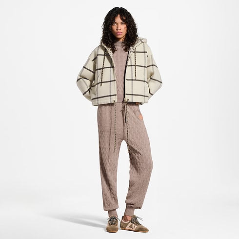 Women - Double Face Tartan Zip-Up Jacket Women Ready-to-Wear Coats and Jackets | LOUIS VUITTON (Product zoom)
