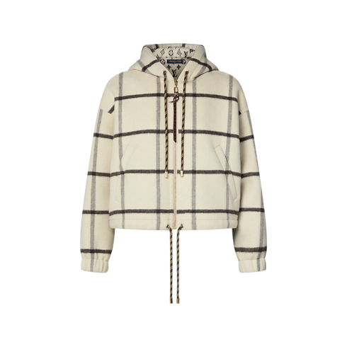 Women - Double Face Tartan Zip-Up Jacket Women Ready-to-Wear Coats and Jackets | LOUIS VUITTON (Product zoom)