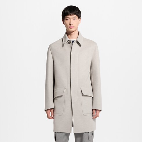 Men - Double-Faced Cashmere Car Coat Men Ready-to-Wear Outerwear and Coats | LOUIS VUITTON (Product zoom)