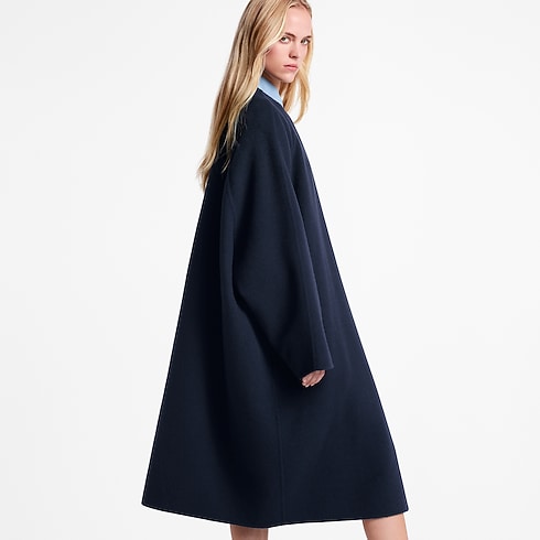 Women - Drape Front Long Coat Women Ready-to-Wear Coats and Jackets | LOUIS VUITTON (Product zoom)