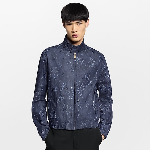 Men - Embellished Denim Harrington Jacket Men Ready-to-Wear Outerwear and Coats | LOUIS VUITTON (Product zoom)