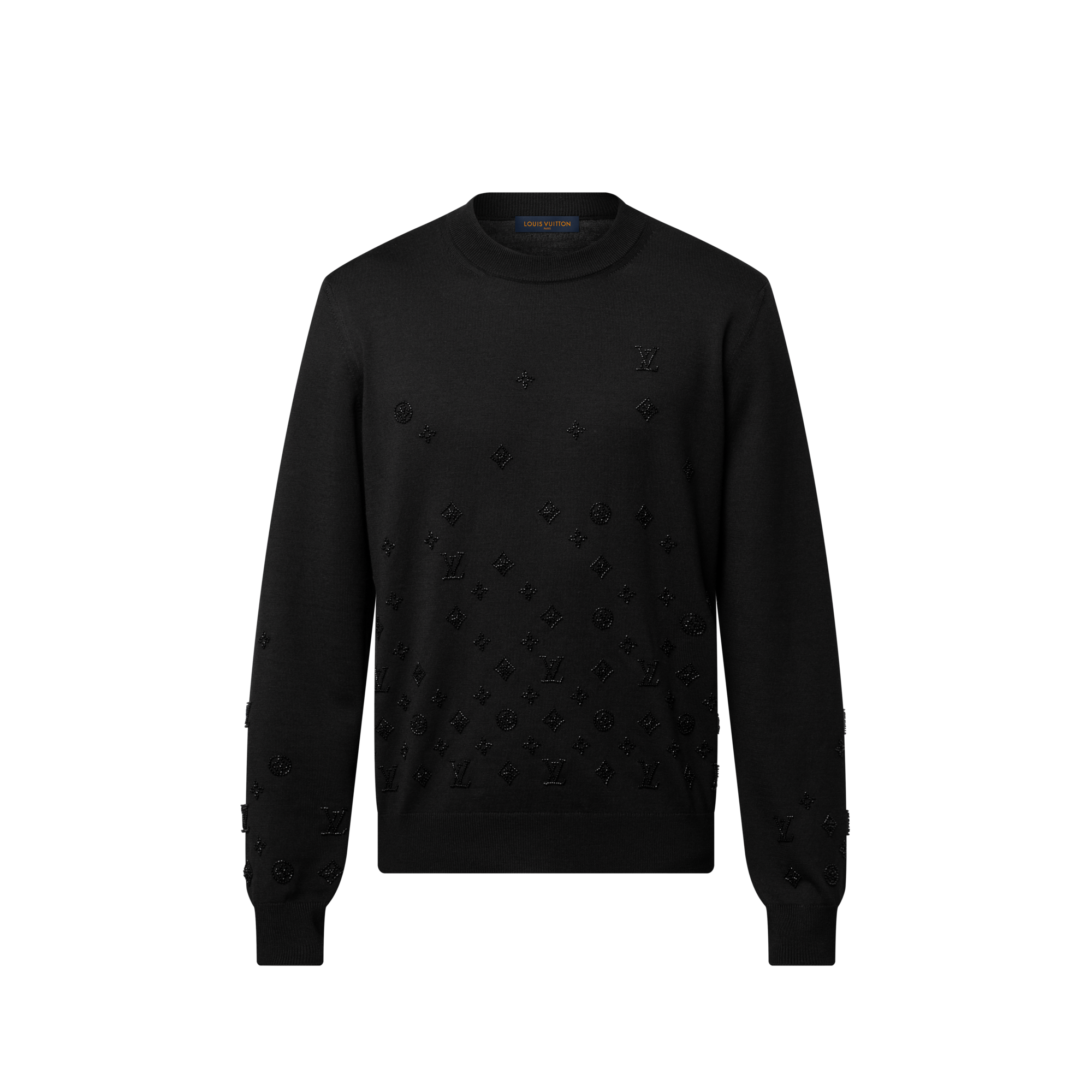 Men - Embellished Evening Crewneck  Men Ready-to-Wear All Ready-to-Wear | LOUIS VUITTON (Product zoom)