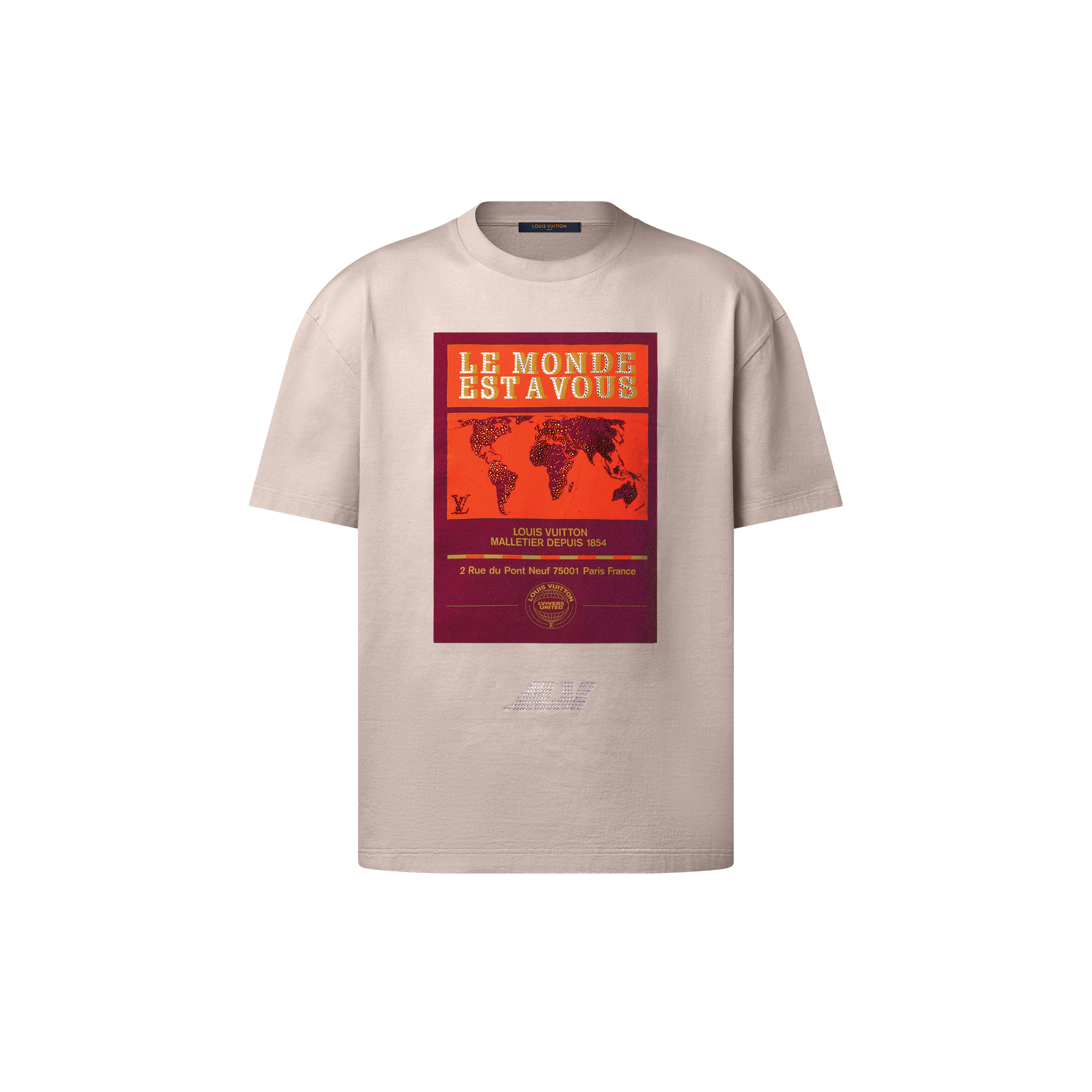 Men - Embellished Graphic Cotton T-Shirt  Men Ready-to-Wear T-Shirts and Polos | LOUIS VUITTON (Product zoom)