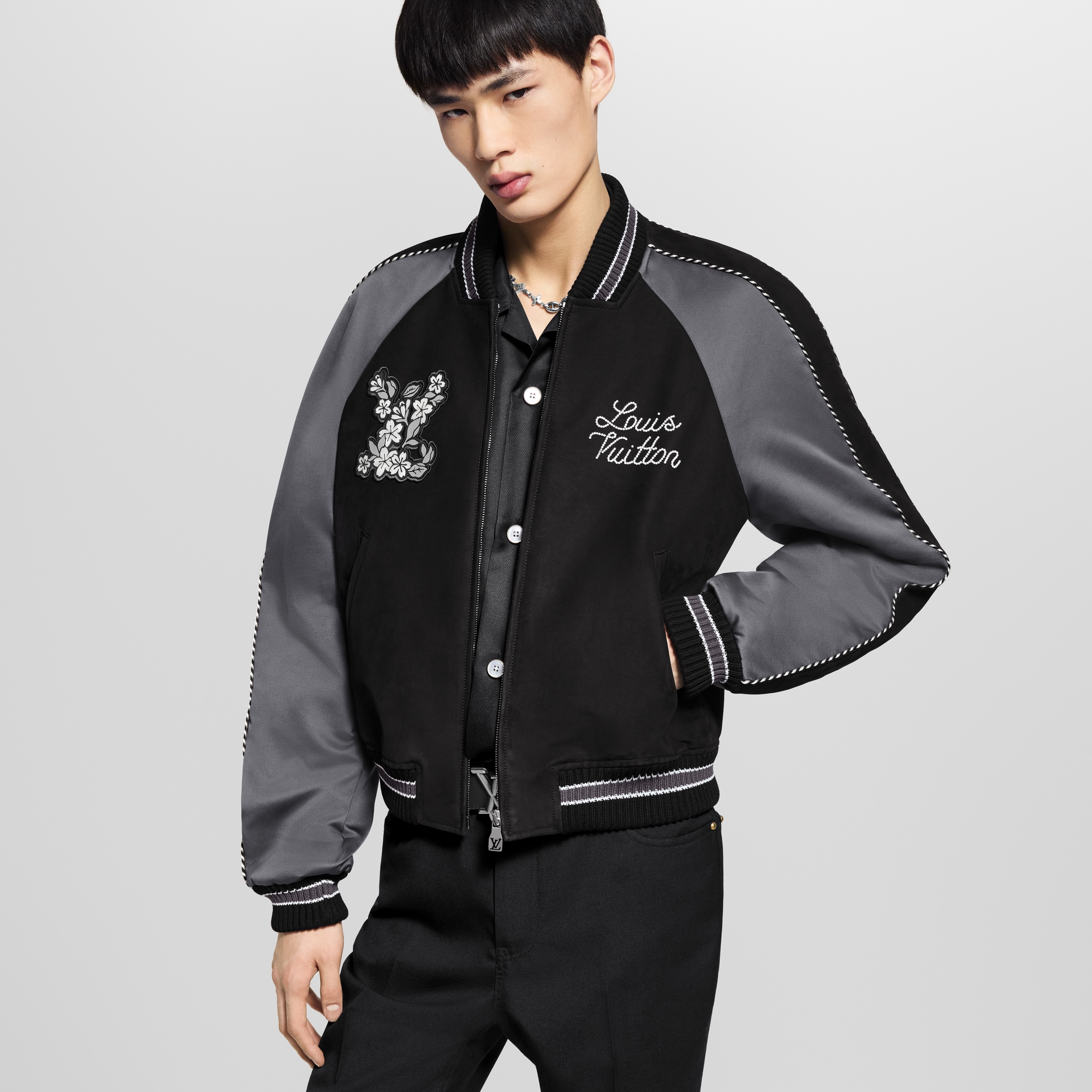Men - Embellished Mix Leather Blouson  Men Ready-to-Wear Outerwear and Coats | LOUIS VUITTON (Product zoom)