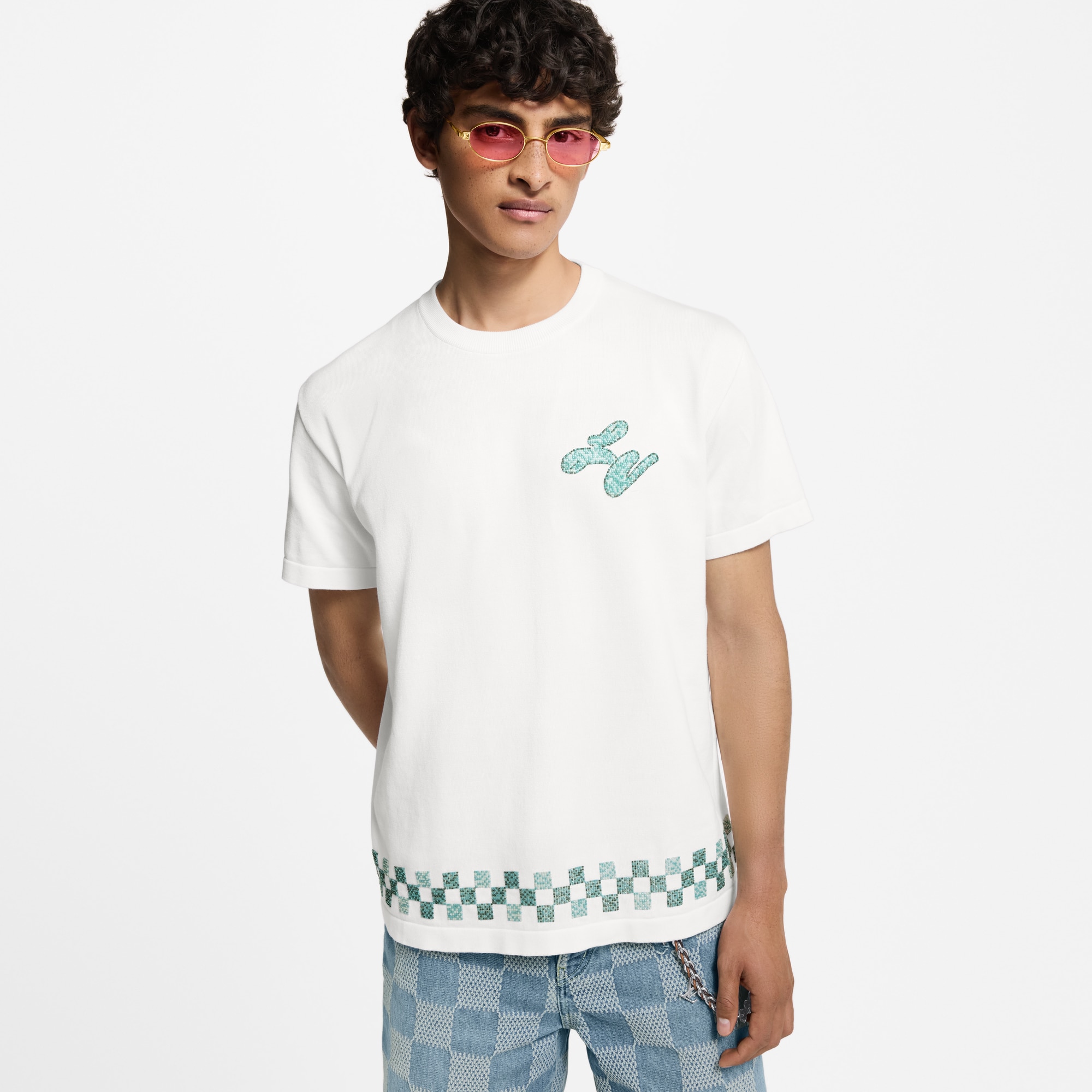 Men - Embellished Short-Sleeved Crewneck  Men Ready-to-Wear Knitwear and Sweatshirts | LOUIS VUITTON (Product zoom)