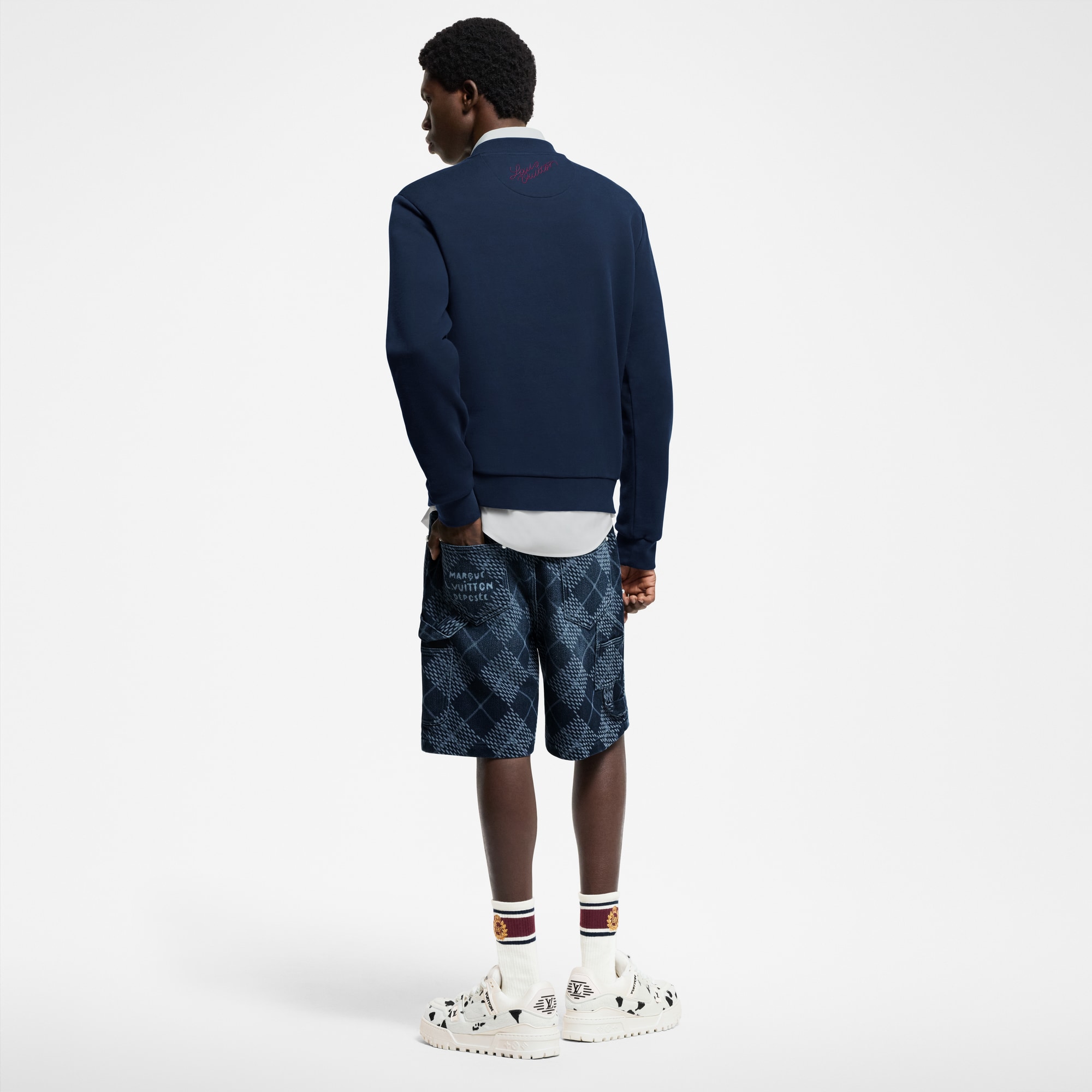 Men - Embroidered Cotton Crewneck  Men Ready-to-Wear All Ready-to-Wear | LOUIS VUITTON (Product zoom)