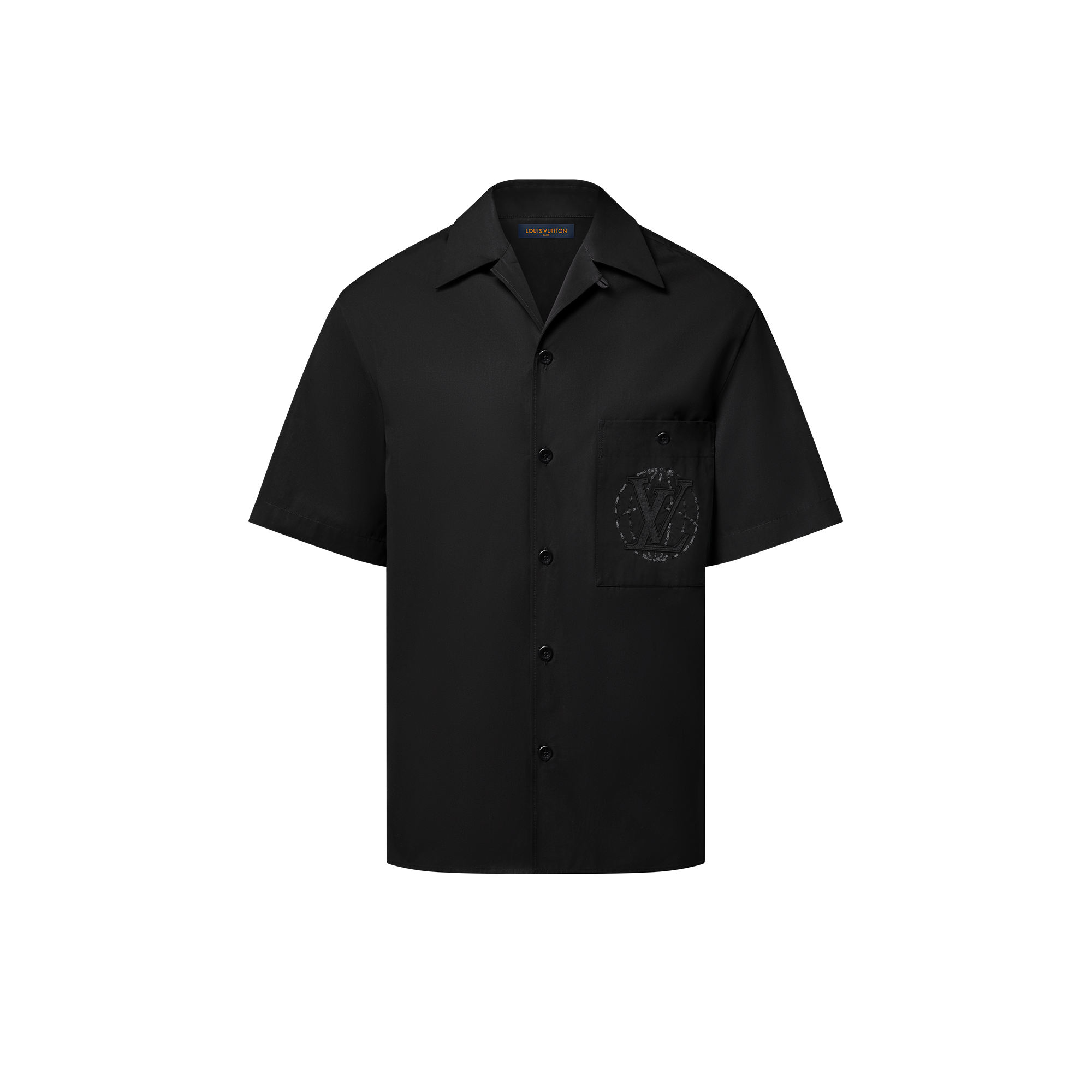 Men - Embroidered Short-Sleeved Cotton Shirt  Men Ready-to-Wear Shirts | LOUIS VUITTON (Product zoom)