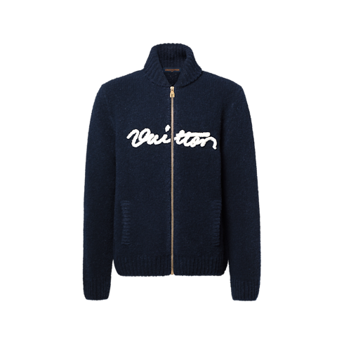 Men - Embroidered Signature Zipped Blouson Men Ready-to-Wear Outerwear and Coats | LOUIS VUITTON (Product zoom)