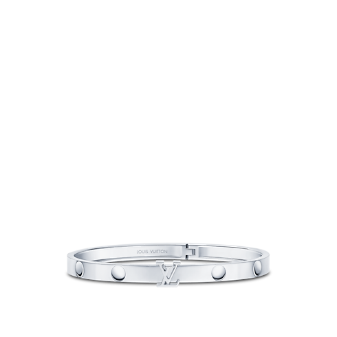 Les Extraordinaires - Empreinte Medium Bangle, White Gold Les Extraordinaires Jewellery Bracelets | LOUIS VUITTON (Product zoom)