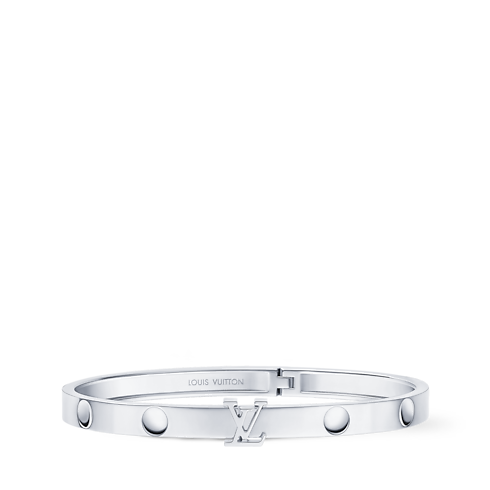 Les Extraordinaires - Empreinte Medium Bangle, White Gold Les Extraordinaires Jewellery Bracelets | LOUIS VUITTON (Product zoom)