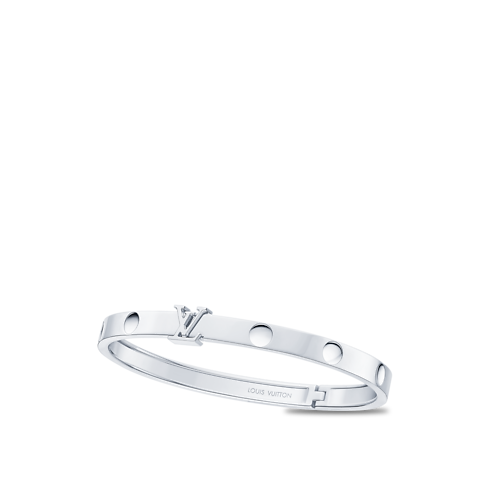Les Extraordinaires - Empreinte Medium Bangle, White Gold Les Extraordinaires Jewellery Bracelets | LOUIS VUITTON (Product zoom)