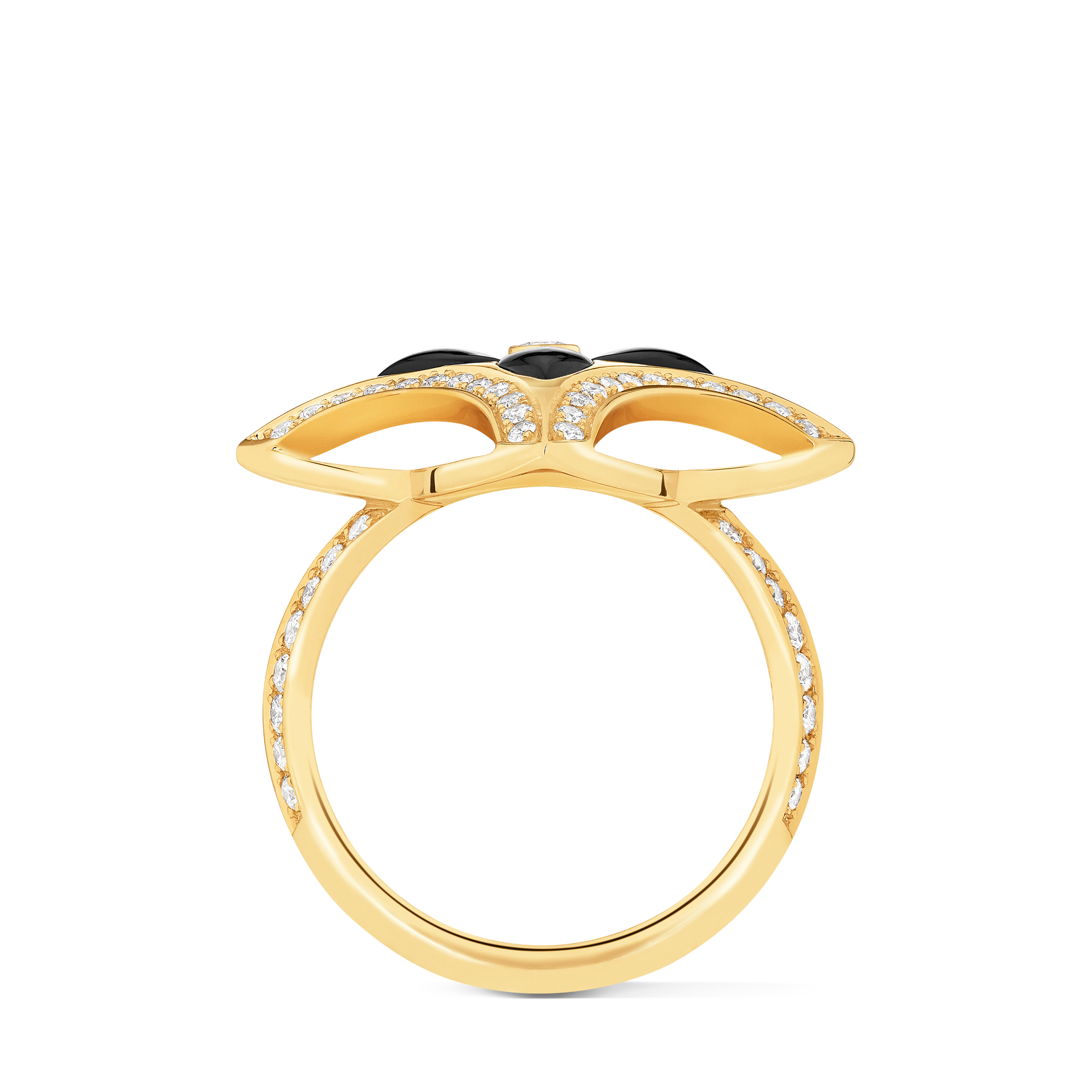 Jewellery - Ever Blossom Ring, Yellow Gold, Onyx & Diamonds  Jewellery Categories All Fine Jewellery | LOUIS VUITTON (Product zoom)