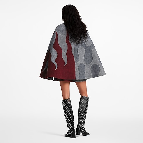 Women - Flame Jacquard Cape Women Ready-to-Wear Coats and Jackets | LOUIS VUITTON (Product zoom)