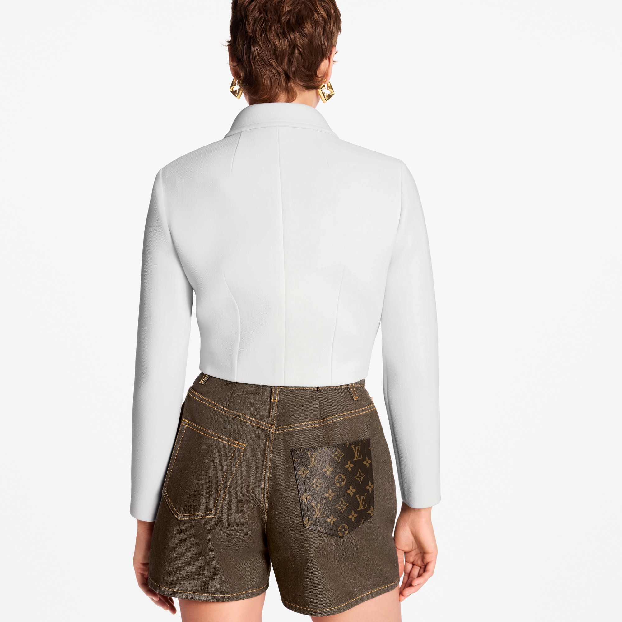Women - Flap Pocket Cropped Jacket  Women Ready-to-Wear Coats and Jackets | LOUIS VUITTON (Product zoom)