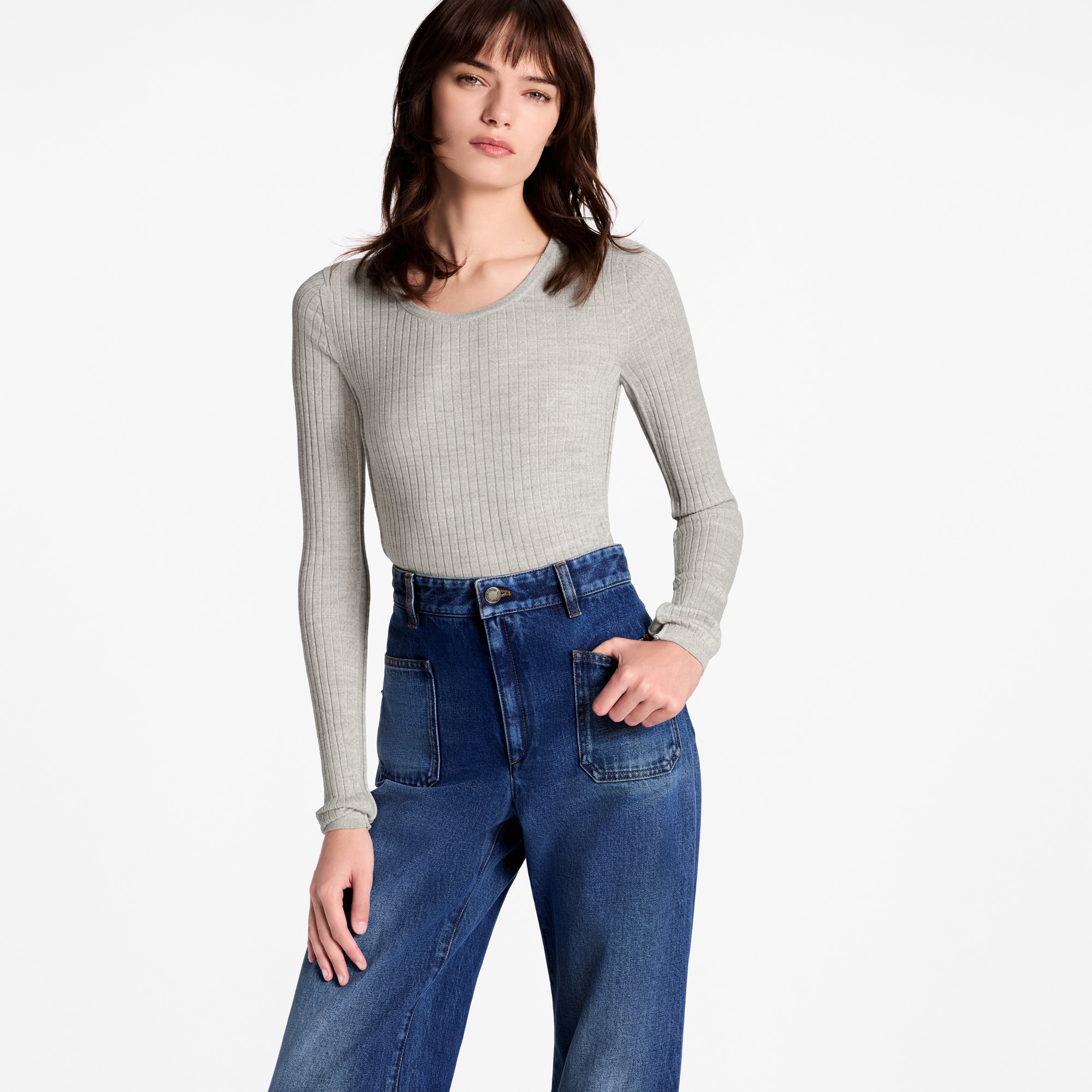 Women - Flared Patch Pocket Jeans  Women Ready-to-Wear Trousers | LOUIS VUITTON (Product zoom)