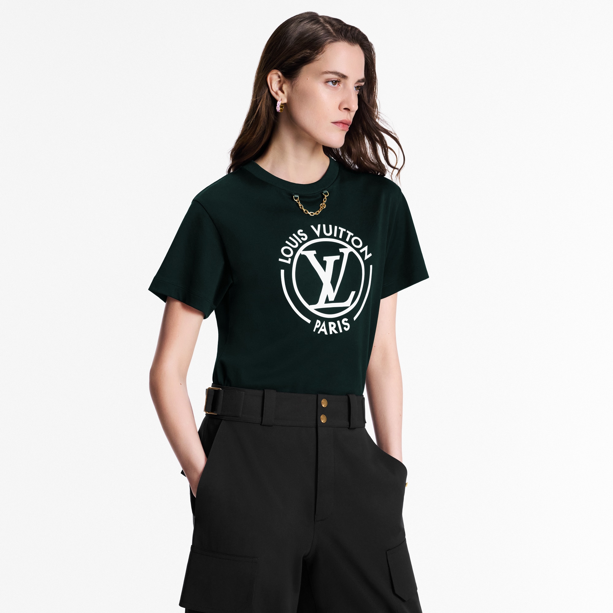 Women - Flocked LV T-Shirt  Women Ready-to-Wear Tops | LOUIS VUITTON (Product zoom)