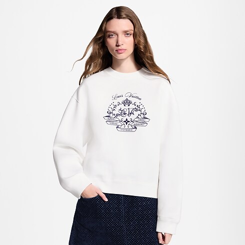 Women - Flocked Signature Jumper Women Ready-to-Wear T-shirts and Sweatshirts | LOUIS VUITTON (Product zoom)