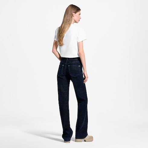 Women - Flocked Signature T-shirt Women Ready-to-Wear T-shirts and Sweatshirts | LOUIS VUITTON (Product zoom)