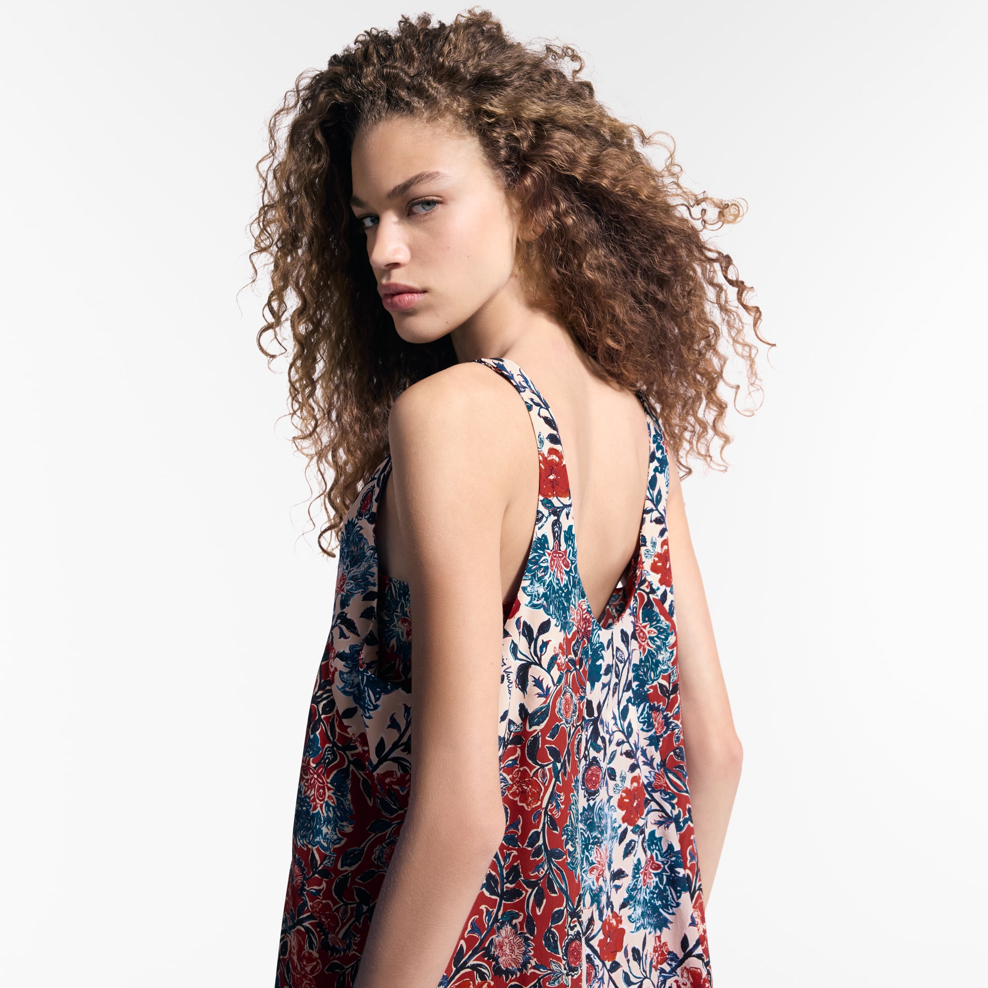 Women - Floral Vine Godet Dress  Women Ready-to-Wear Dresses | LOUIS VUITTON (Product zoom)