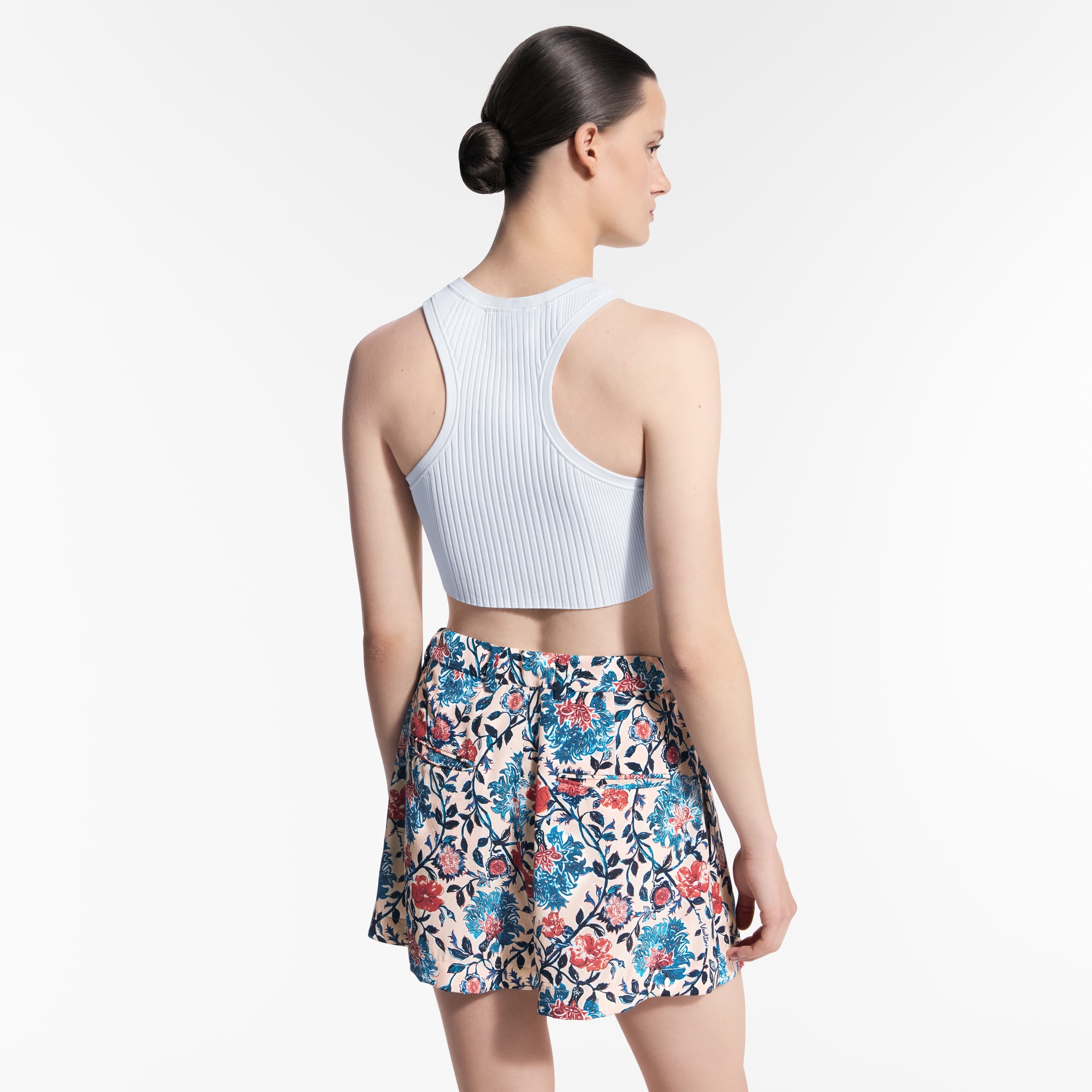 Women - Floral Vine Pleat Shorts  Women Ready-to-Wear Skirts and Shorts | LOUIS VUITTON (Product zoom)