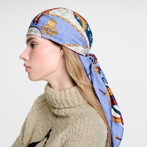 Women - Flower And Straps 90 Square S00 Women Accessories Silk Squares and Bandeaux | LOUIS VUITTON (Product zoom)