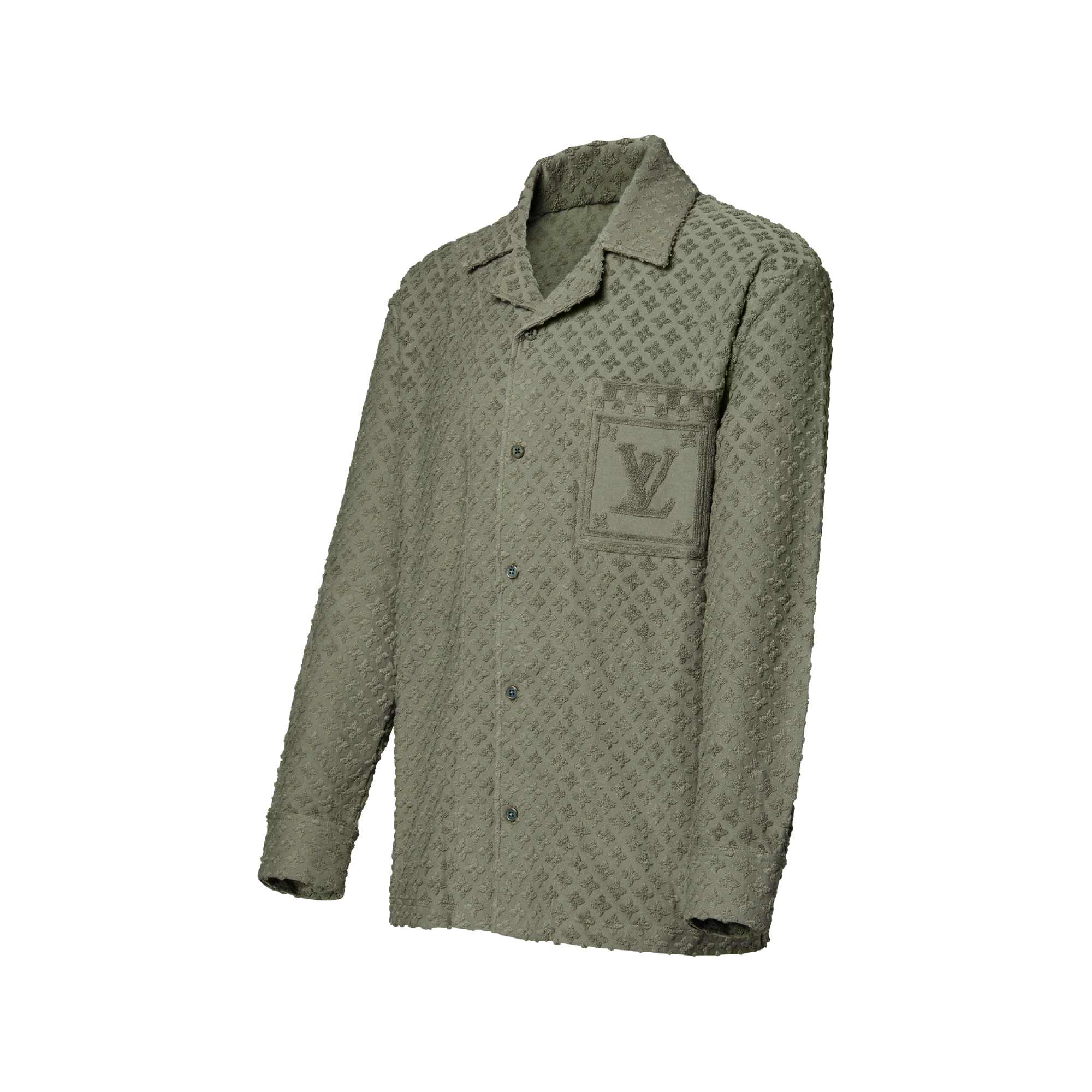 Men - French Terry Jacquard Overshirt  Men Ready-to-Wear Shirts | LOUIS VUITTON (Product zoom)