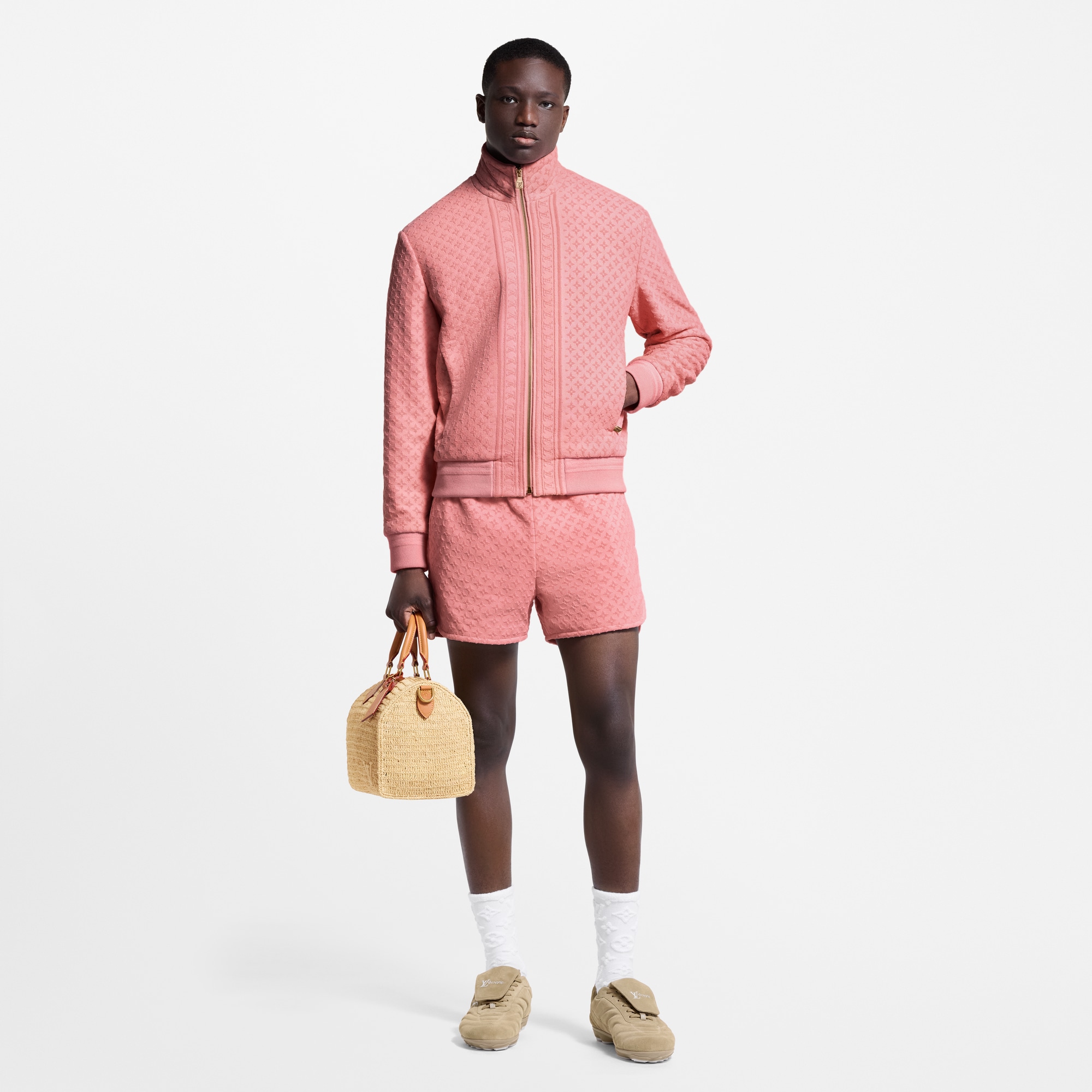 Men - French Terry Track Shorts  Men Ready-to-Wear Trousers | LOUIS VUITTON (Product zoom)