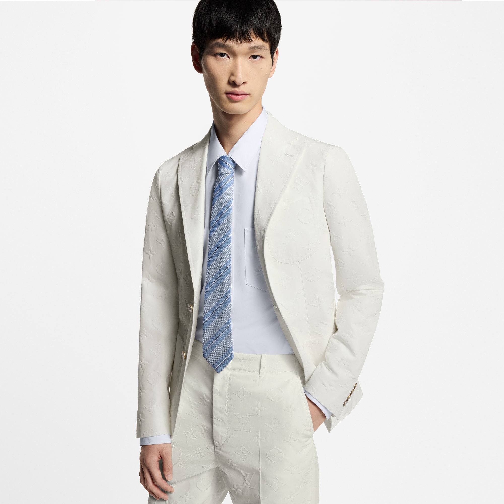 Men - Fresh Stripes Tie S00 Men Accessories Ties and Pocket Squares | LOUIS VUITTON (Product zoom)