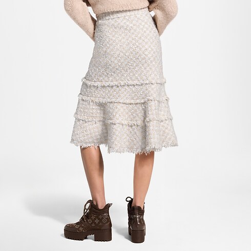 Women - Fringe Trim Tweed Skirt Women Ready-to-Wear New In Ready-to-wear | LOUIS VUITTON (Product zoom)