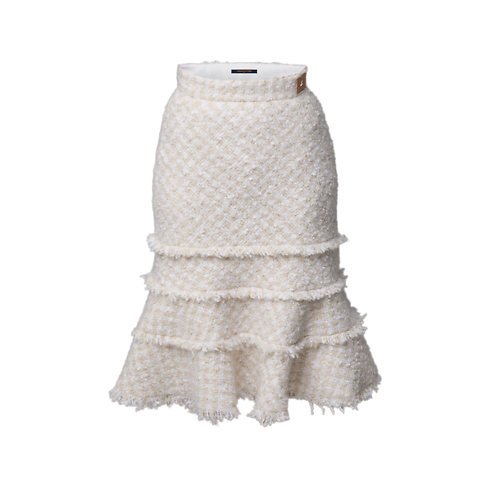 Women - Fringe Trim Tweed Skirt Women Ready-to-Wear New In Ready-to-wear | LOUIS VUITTON (Product zoom)