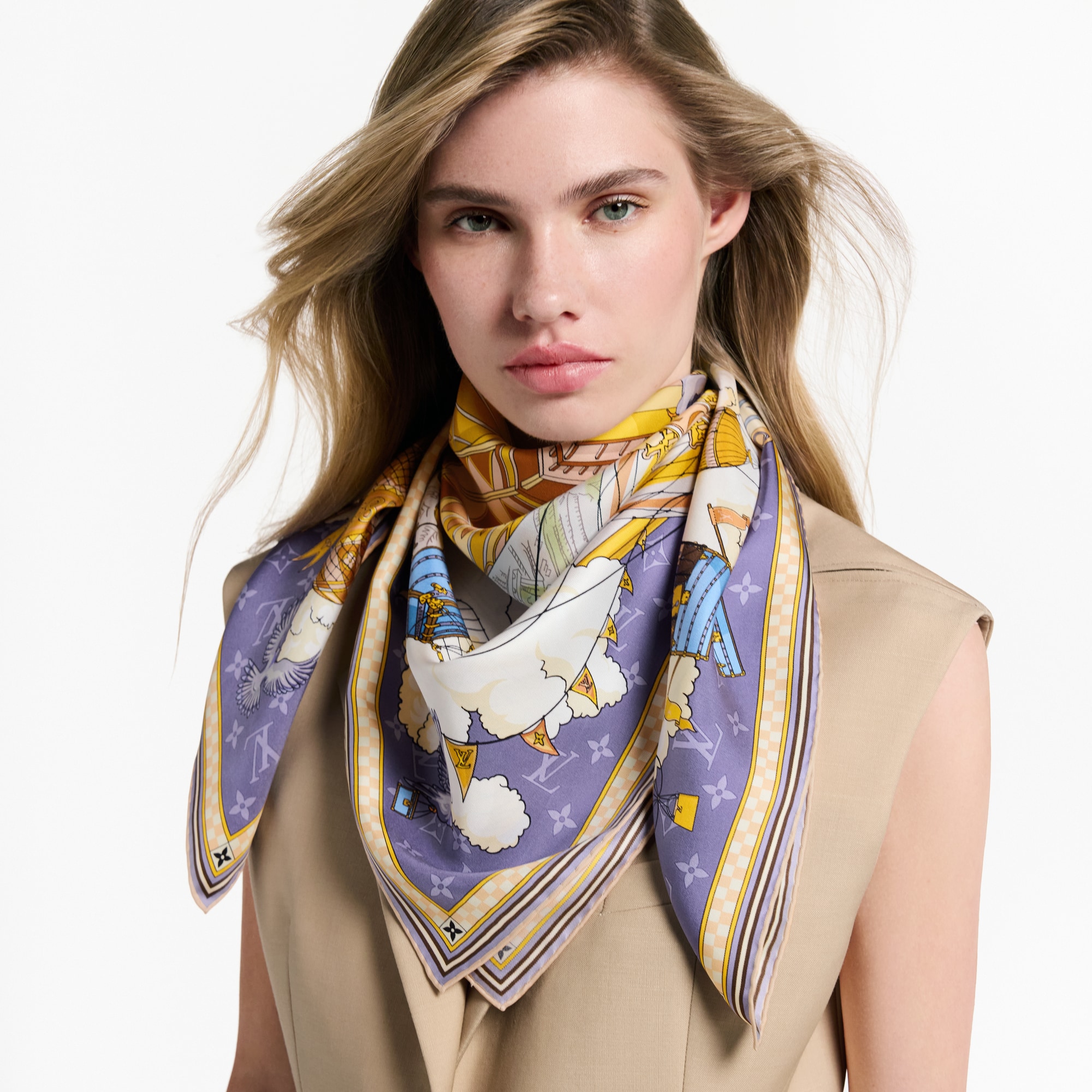 Women - From The Cloud Square 90 S00 Women Accessories Silk Squares and Bandeaux | LOUIS VUITTON (Product zoom)