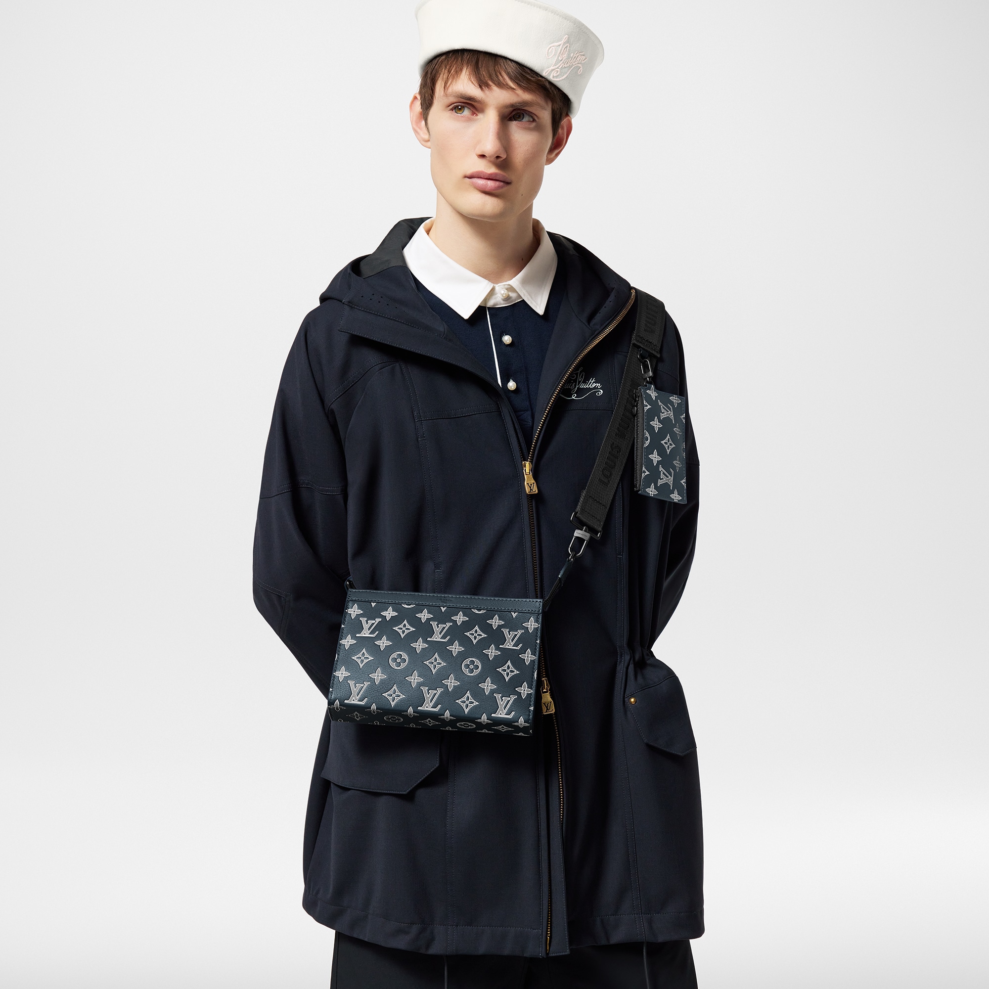 Gaston Wearable Wallet - Luxury Monogram Shadow Blue | LOUIS VUITTON
