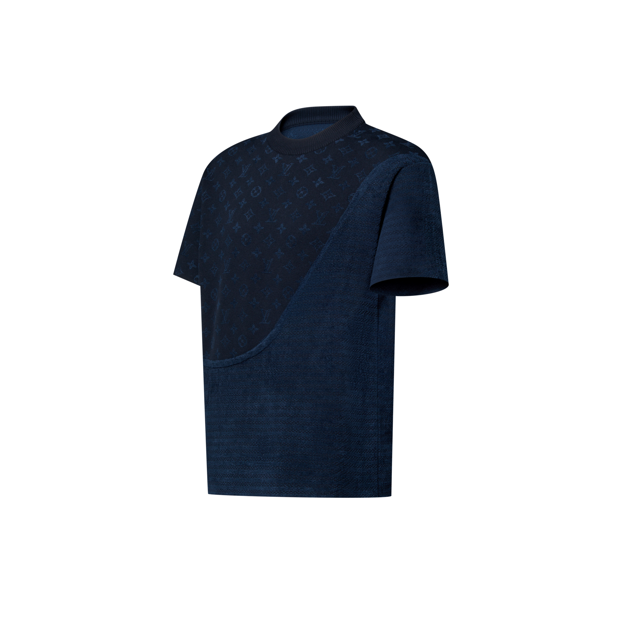 Men - Graphic Jacquard Short-Sleeved Crewneck  Men Ready-to-Wear All Ready-to-Wear | LOUIS VUITTON (Product zoom)