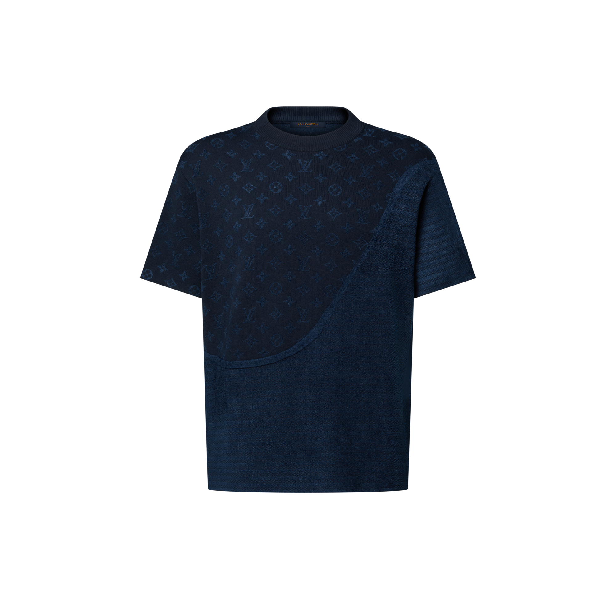 Men - Graphic Jacquard Short-Sleeved Crewneck  Men Ready-to-Wear All Ready-to-Wear | LOUIS VUITTON (Product zoom)