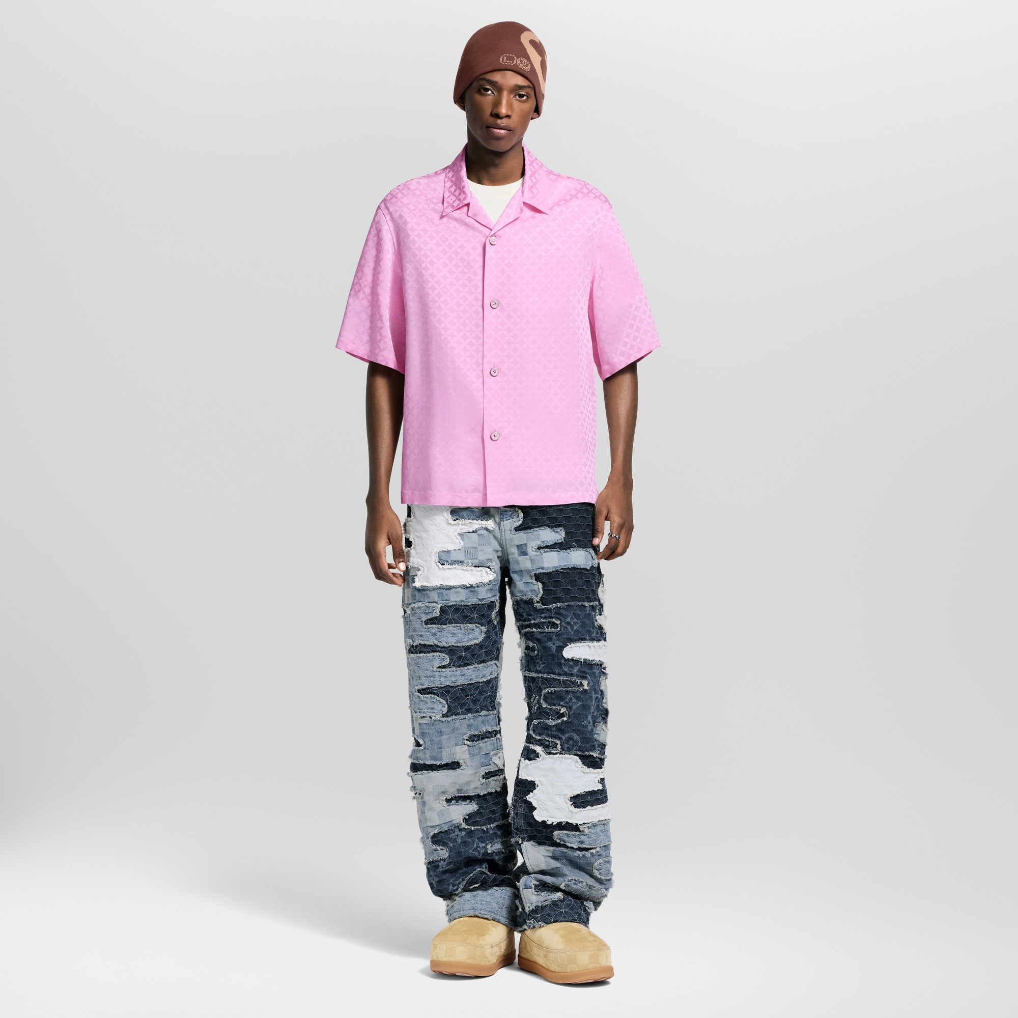 Men - Graphic Jacquard Short-Sleeved Shirt  Men Ready-to-Wear Shirts | LOUIS VUITTON (Product zoom)