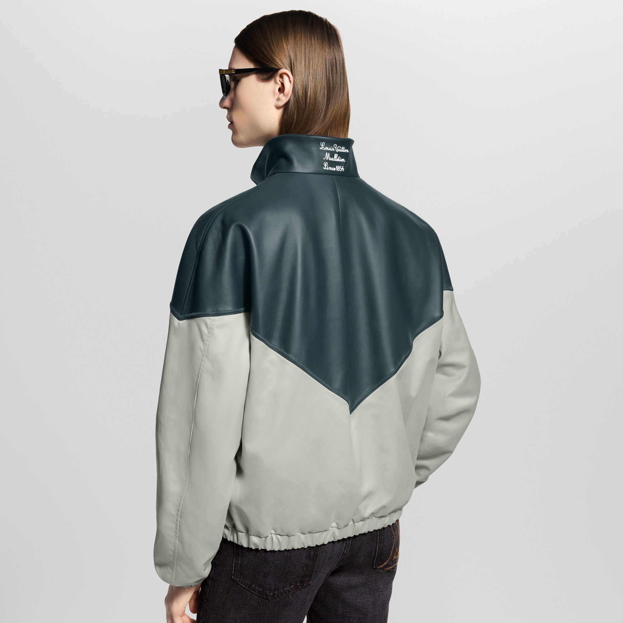 Men - Graphic Leather Mix Tracktop  Men Ready-to-Wear Outerwear and Coats | LOUIS VUITTON (Product zoom)