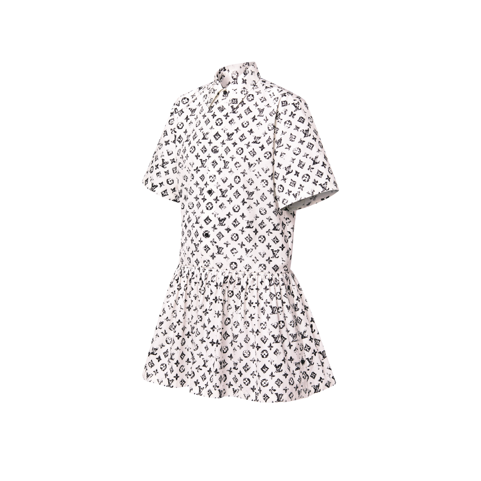 Women - Graphic Monogram Shirt Dress  Women Ready-to-Wear Dresses | LOUIS VUITTON (Product zoom)